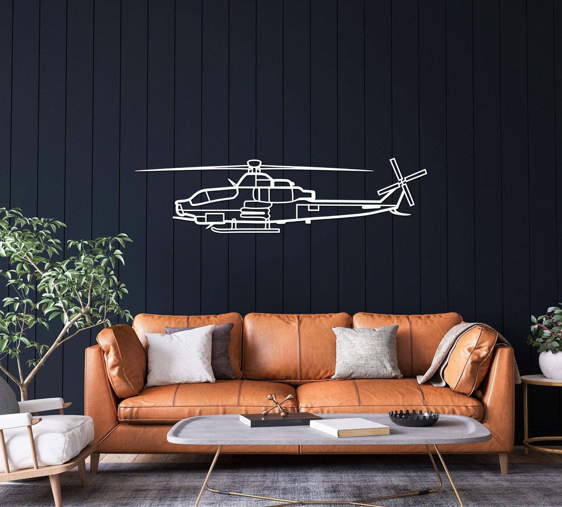 Bell AH- 1Z Viper Metal Helicopter Wall Art - Artifay Decor