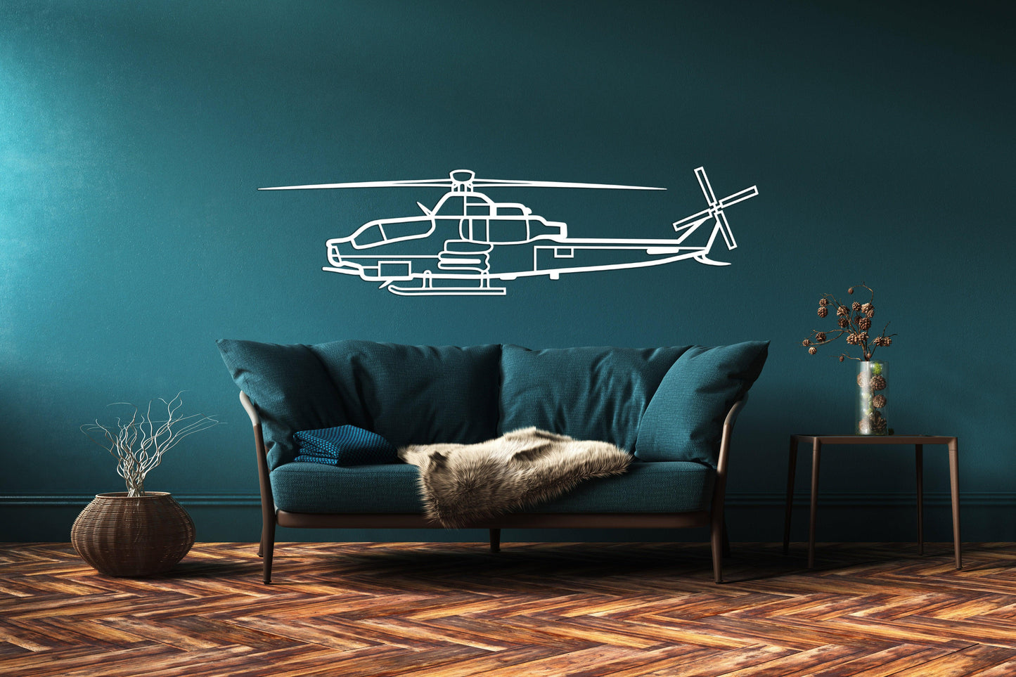 Bell AH- 1Z Viper Metal Helicopter Wall Art - Artifay Decor