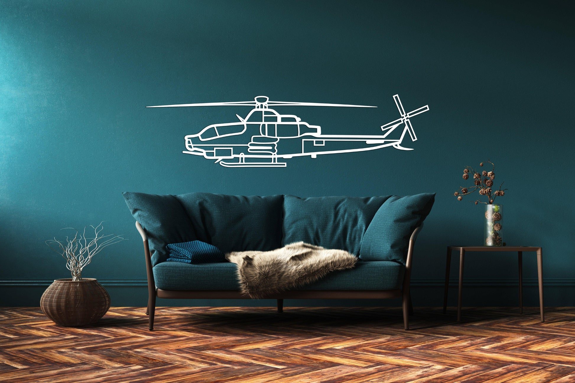 Bell AH- 1Z Viper Metal Helicopter Wall Art - Artifay Decor