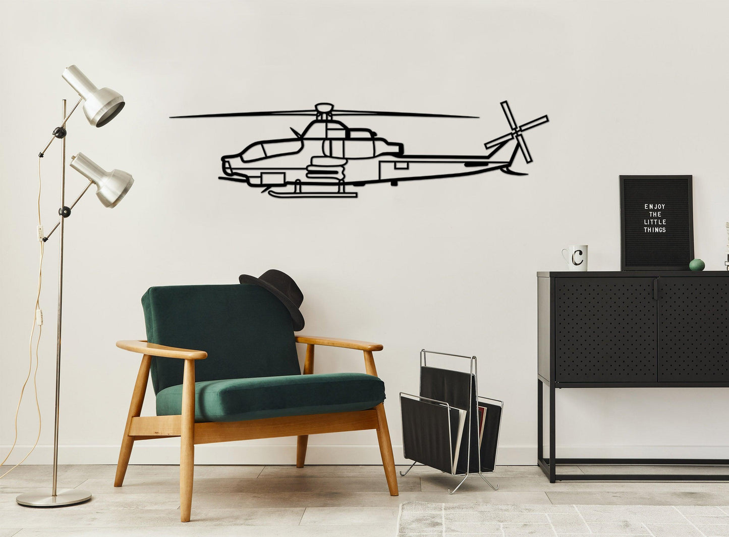 Bell AH- 1Z Viper Metal Helicopter Wall Art - Artifay Decor