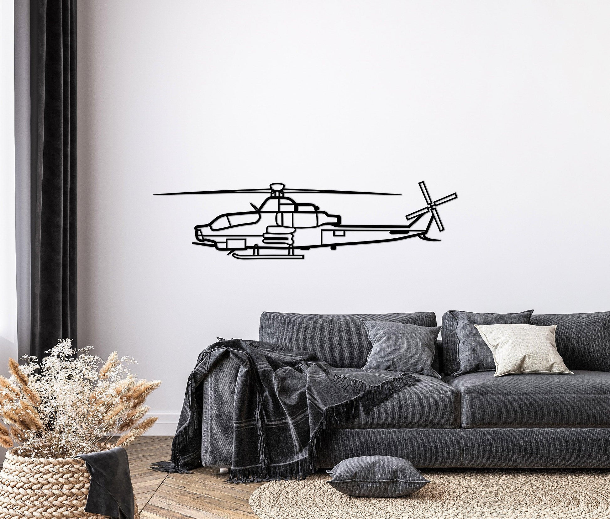 Bell AH- 1Z Viper Metal Helicopter Wall Art - Artifay Decor