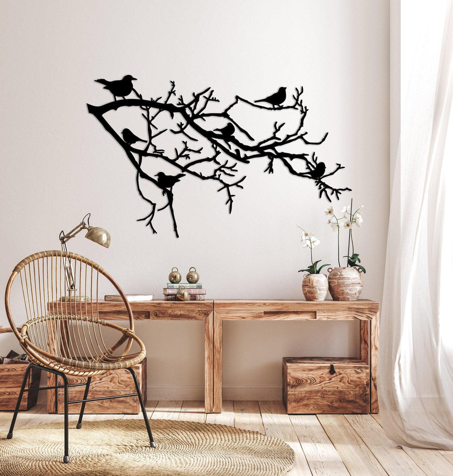 Birds And Branch Metal Wall Art - Artifay Decor