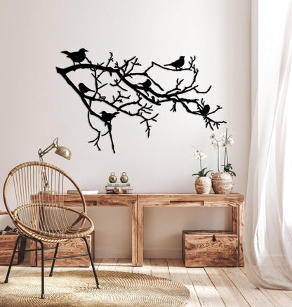 Birds And Branch Metal Wall Art - Artifay Decor