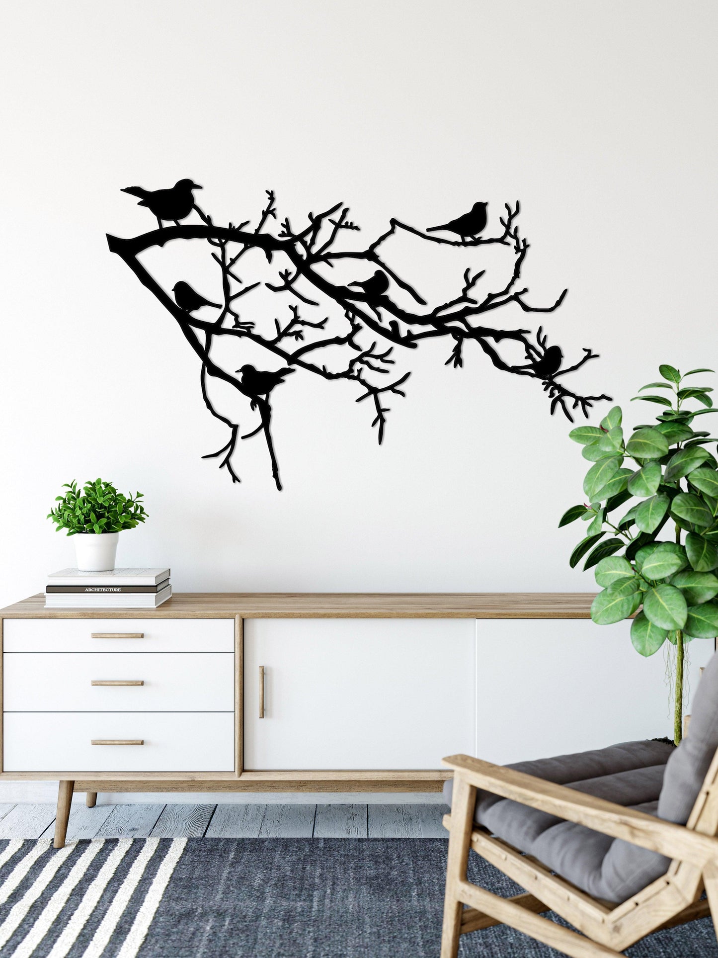 Birds And Branch Metal Wall Art - Artifay Decor