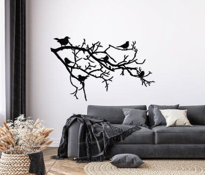 Birds And Branch Metal Wall Art - Artifay Decor