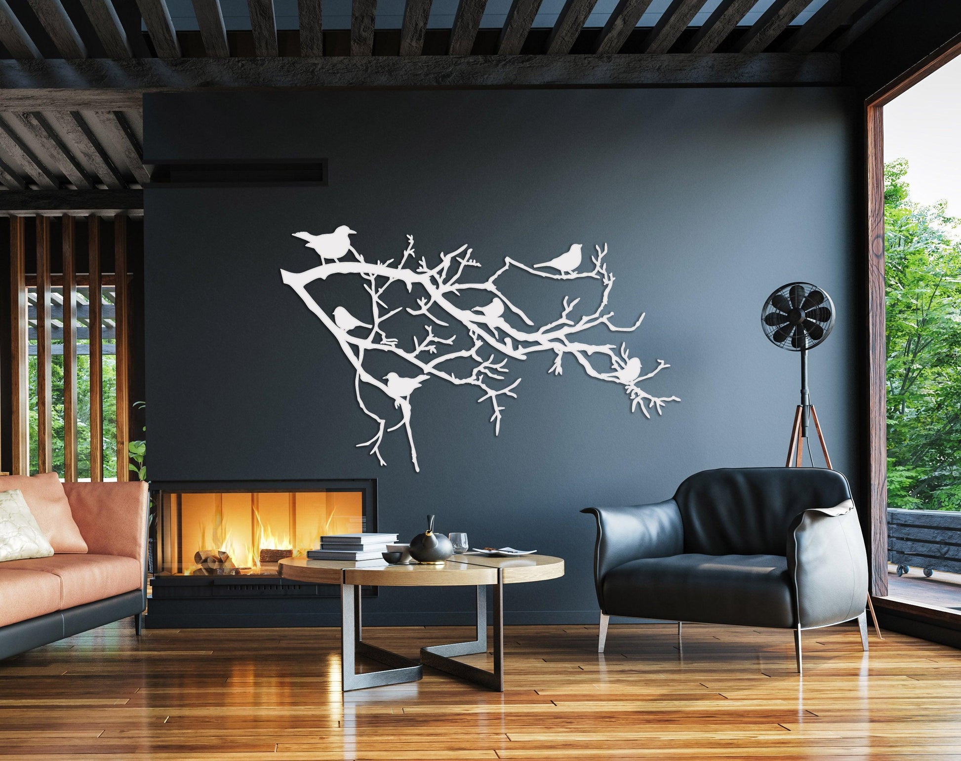 Birds And Branch Metal Wall Art - Artifay Decor