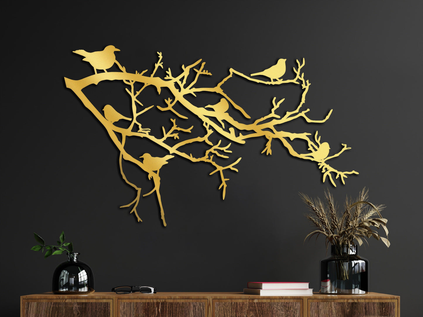 Birds And Branch Metal Wall Art - Artifay Decor