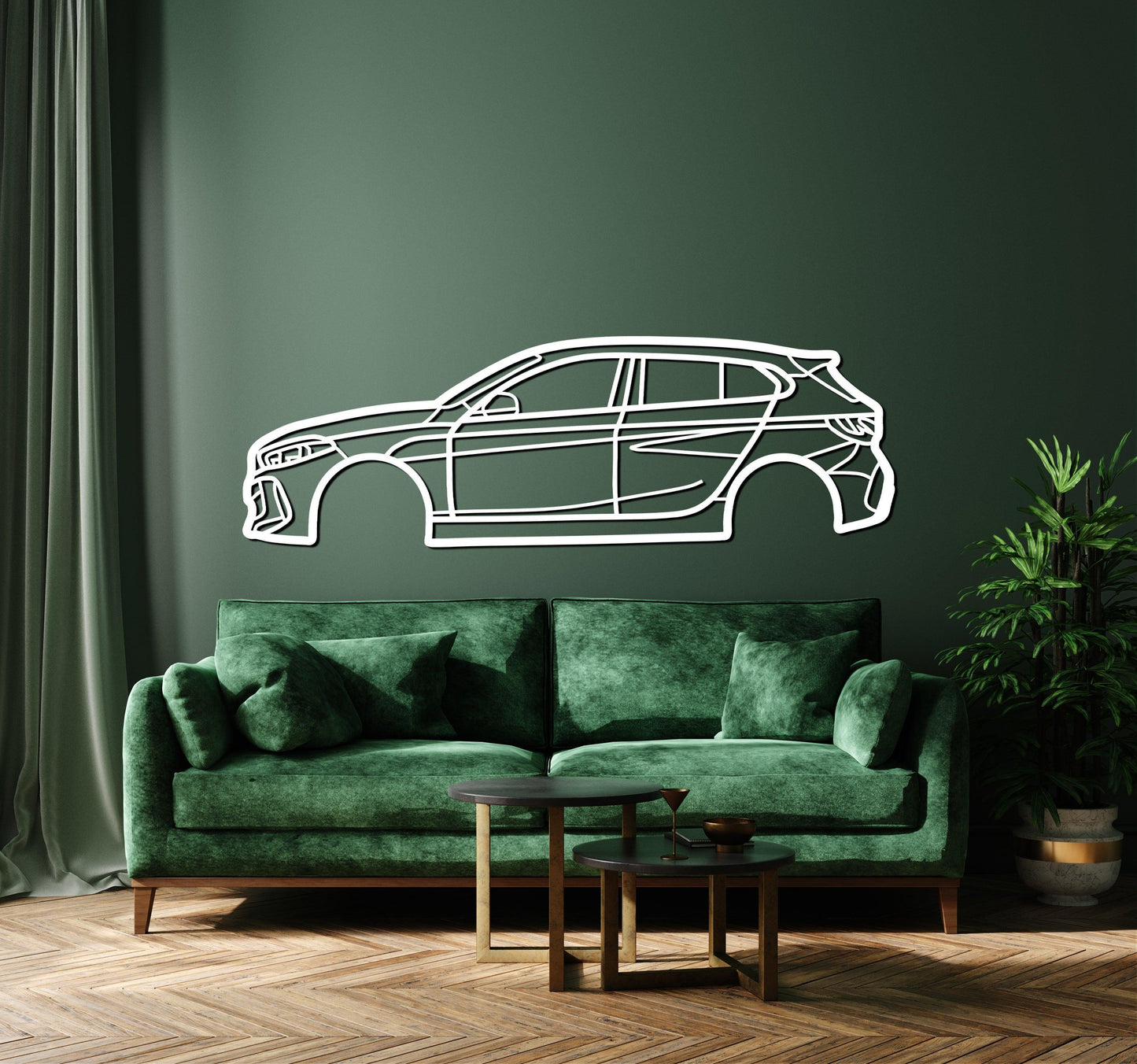 BMW 2021 M135İ F40 Metal Car Wall Art - Artifay Decor