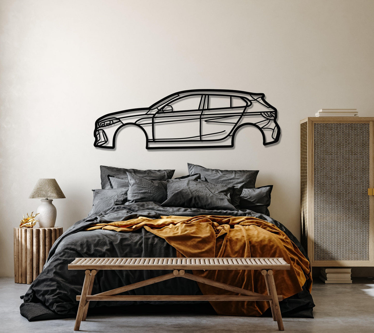 BMW 2021 M135İ F40 Metal Car Wall Art - Artifay Decor