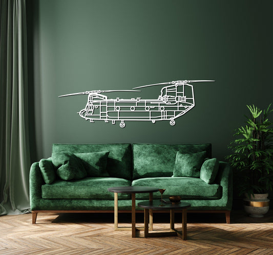 CH 47 Chinook Metal Helicopter Wall Art - Artifay Decor