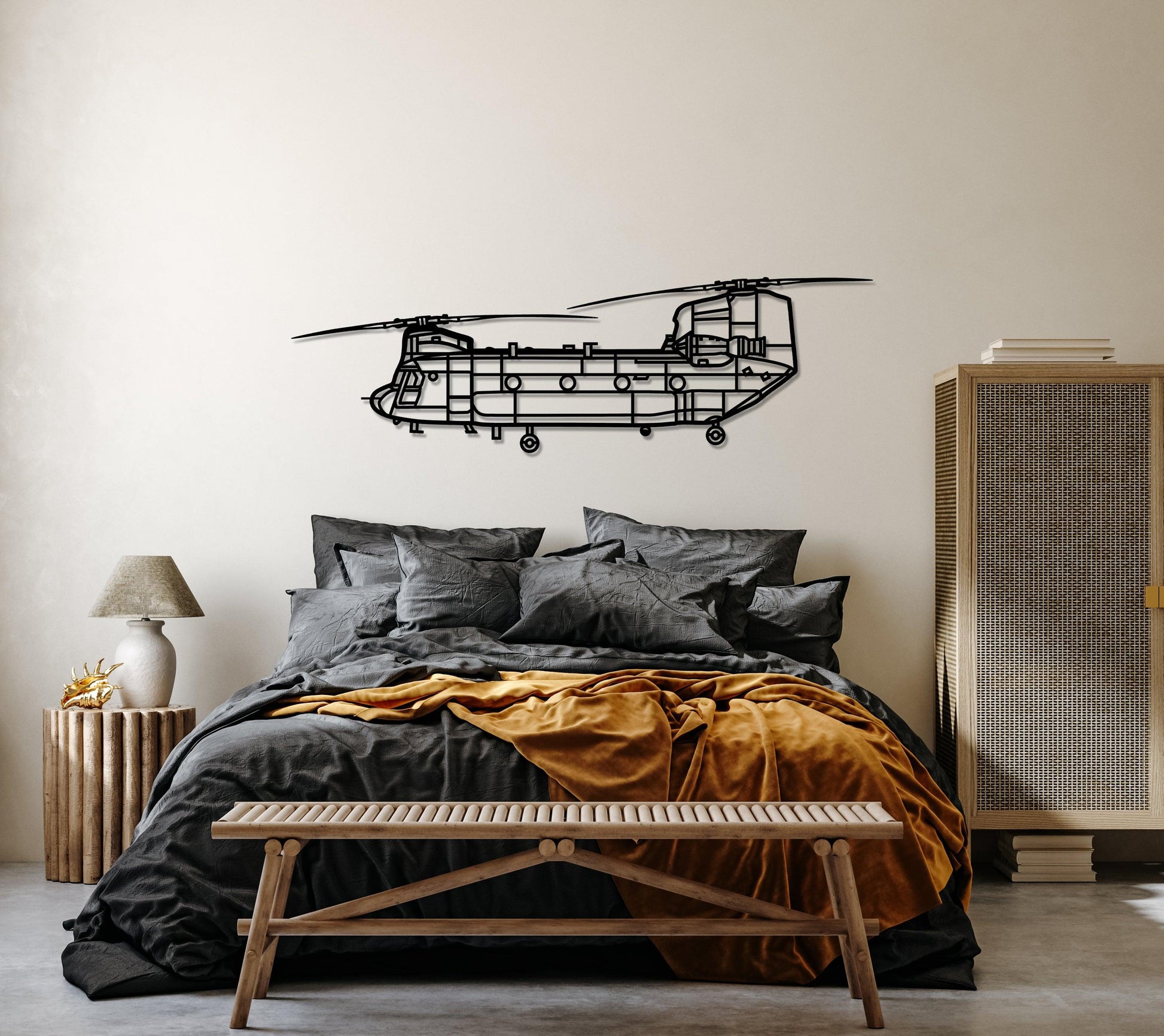 CH 47 Chinook Metal Helicopter Wall Art - Artifay Decor