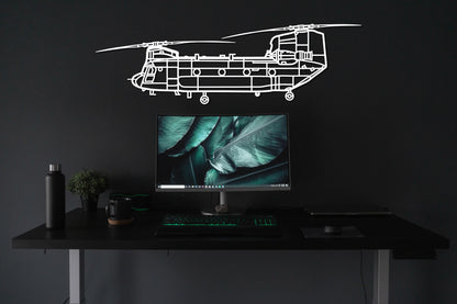 CH 47 Chinook Metal Helicopter Wall Art - Artifay Decor