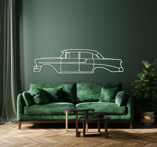 Chevrolet Bellair 1956 Metal Car Wall Art - Artifay Decor