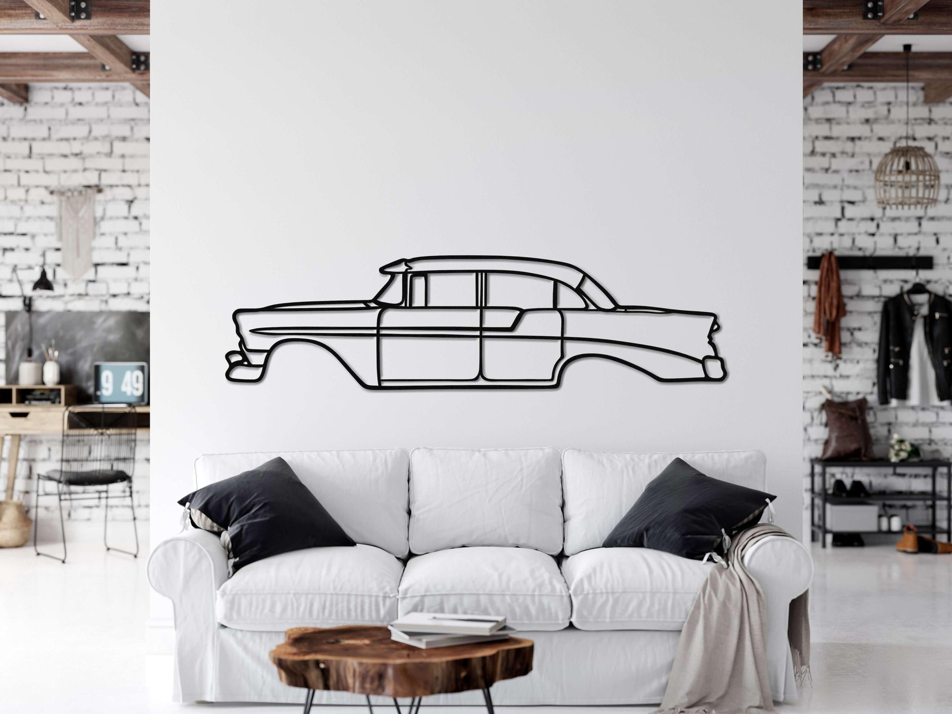 Chevrolet Bellair 1956 Metal Car Wall Art - Artifay Decor