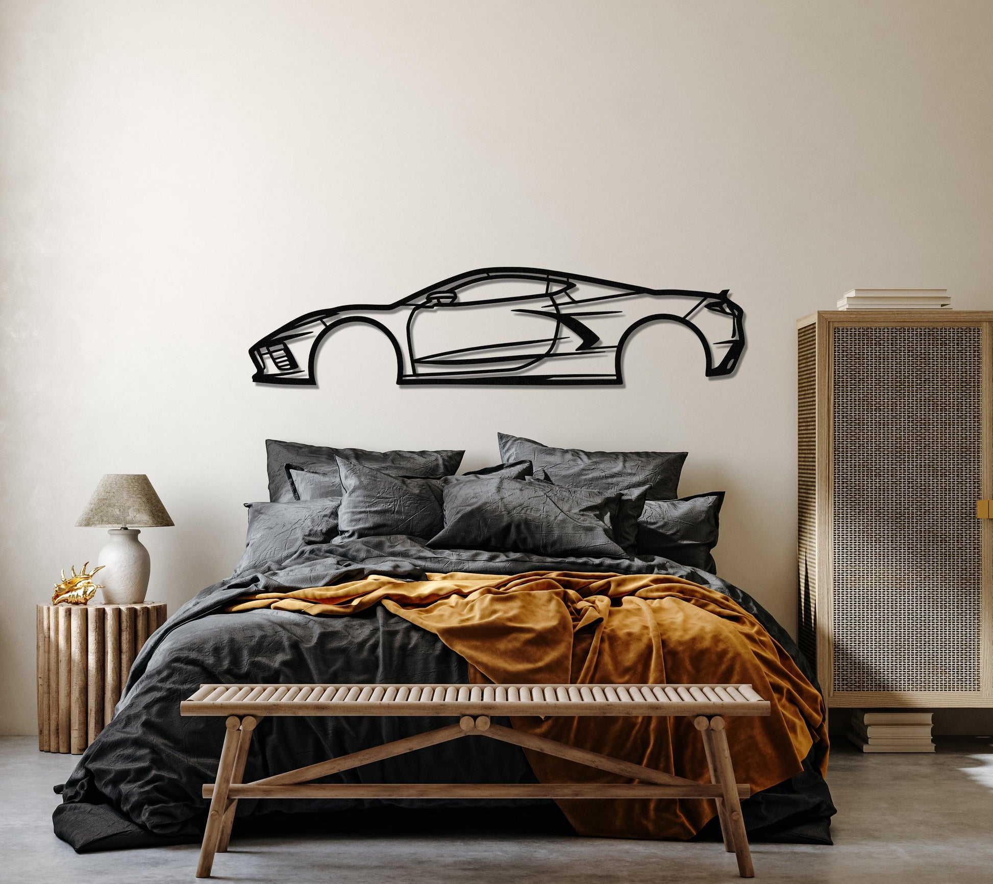 Chevrolet C8 Metal Car Wall Art - Artifay Decor