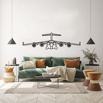 Custom Aircraft Front View Metal Silhouette Wall Art - Artifay Decor