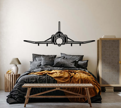 Custom Aircraft Front View Metal Silhouette Wall Art - Artifay Decor