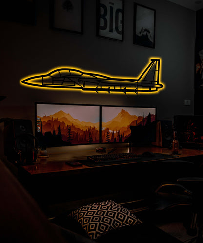 Custom Aircraft Metal Wall Art With Neon Light - Artifay Decor