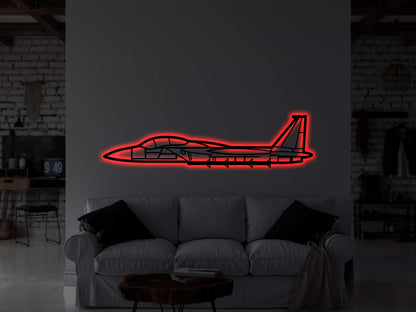 Custom Aircraft Metal Wall Art With Neon Light - Artifay Decor