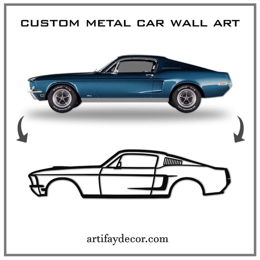 Custom Car Silhouette Metal Wall Art - Artifay Decor