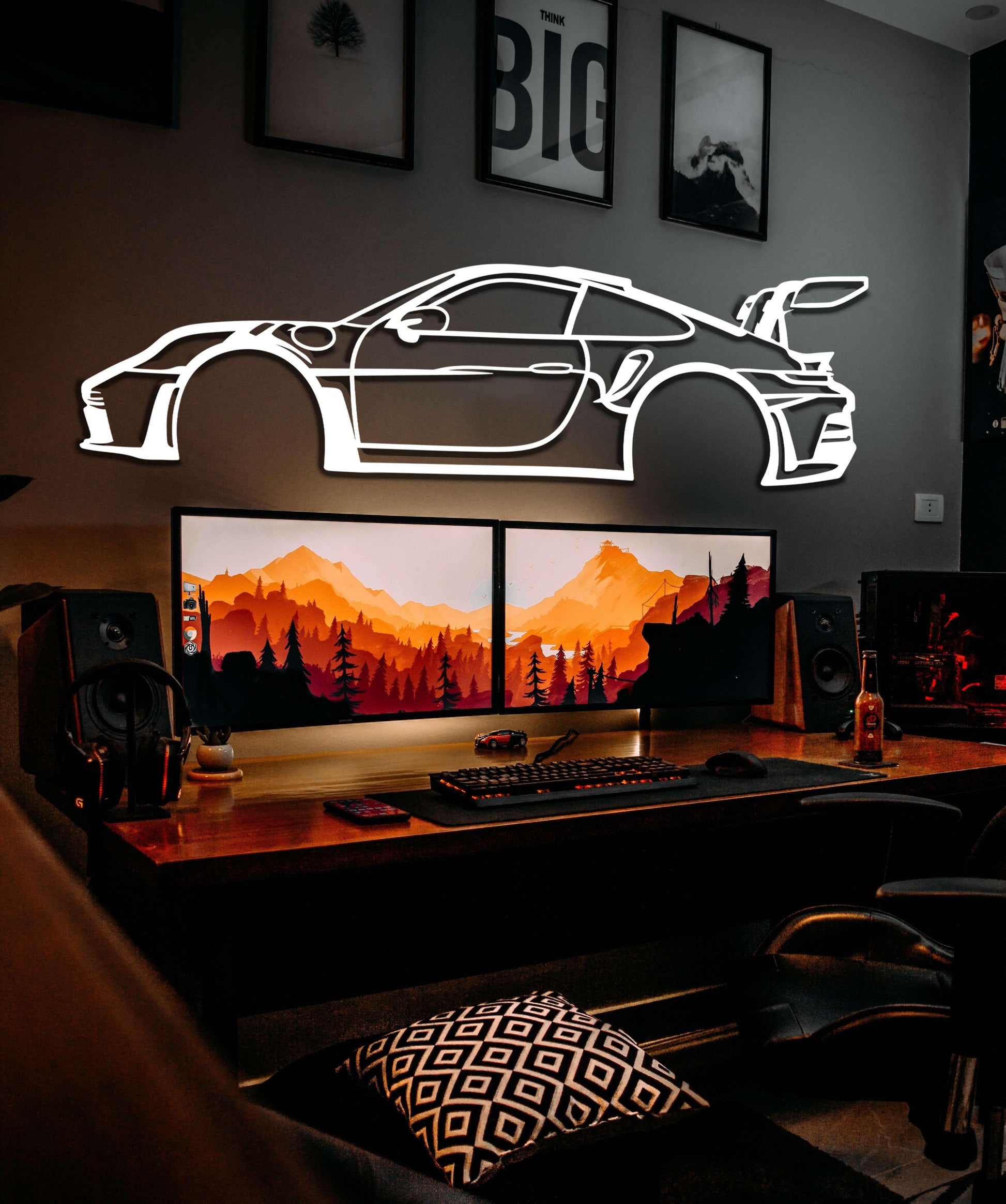 Custom Car Silhouette Metal Wall Art - Artifay Decor