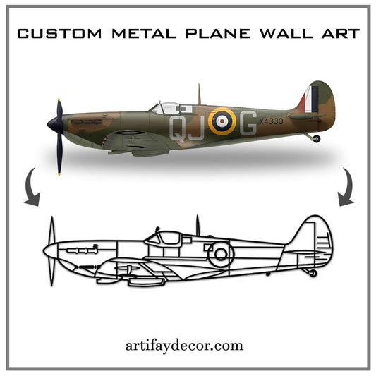 Custom Metal Aircraft Silhouette - Artifay Decor