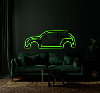 Custom Metal Car Wall Art With Neon Light - Artifay Decor