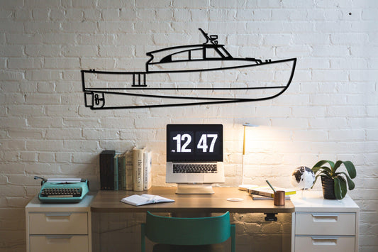 Delta Lobster Metal Yacht Silhouette Wall Art - Artifay Decor