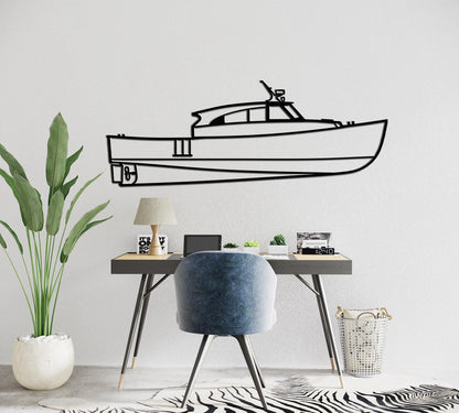 Delta Lobster Metal Yacht Silhouette Wall Art - Artifay Decor