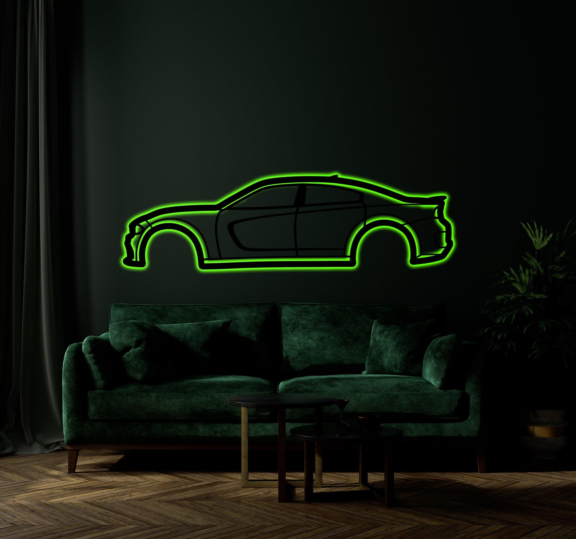 Dodge Charger Scat Pack 2022 Metal Wall Car Wall Art With Neon Light - Artifay Decor