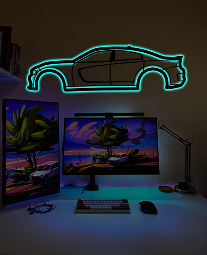 Dodge Charger Scat Pack 2022 Metal Wall Car Wall Art With Neon Light - Artifay Decor