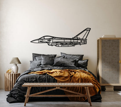 Eurofighter Typhoon Metal Aircraft Silhouette Wall Art - Artifay Decor