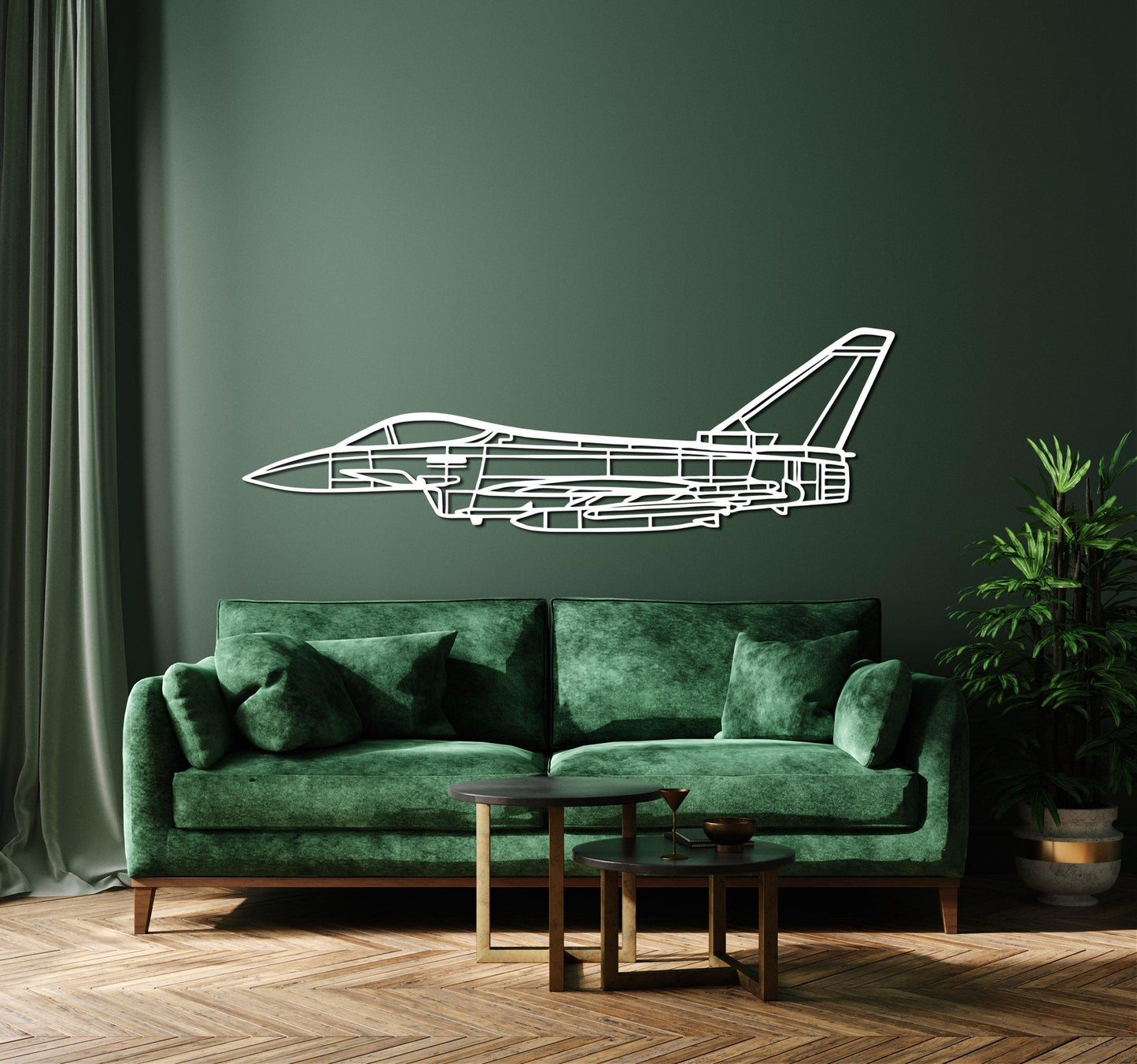 Eurofighter Typhoon Metal Aircraft Silhouette Wall Art - Artifay Decor