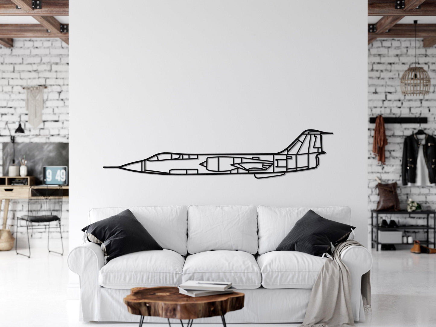 F-104 Starfighter Metal Aircraft Silhouette Wall Art - Artifay Decor