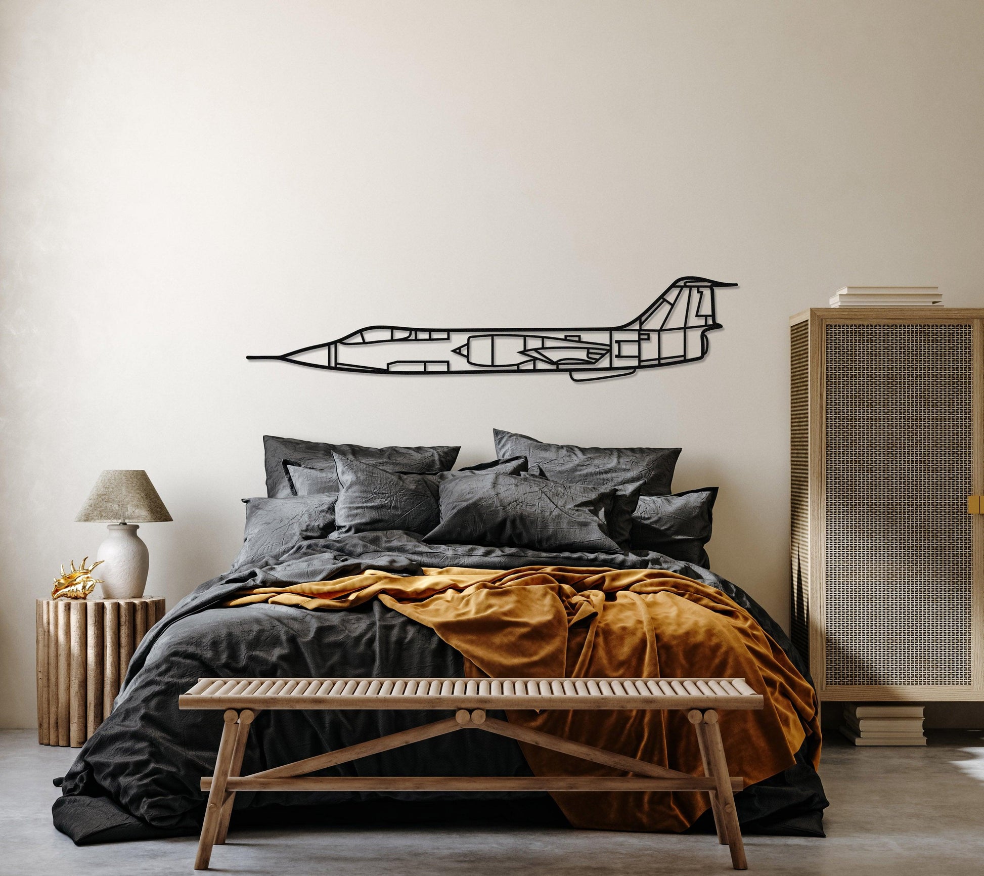 F-104 Starfighter Metal Aircraft Silhouette Wall Art - Artifay Decor