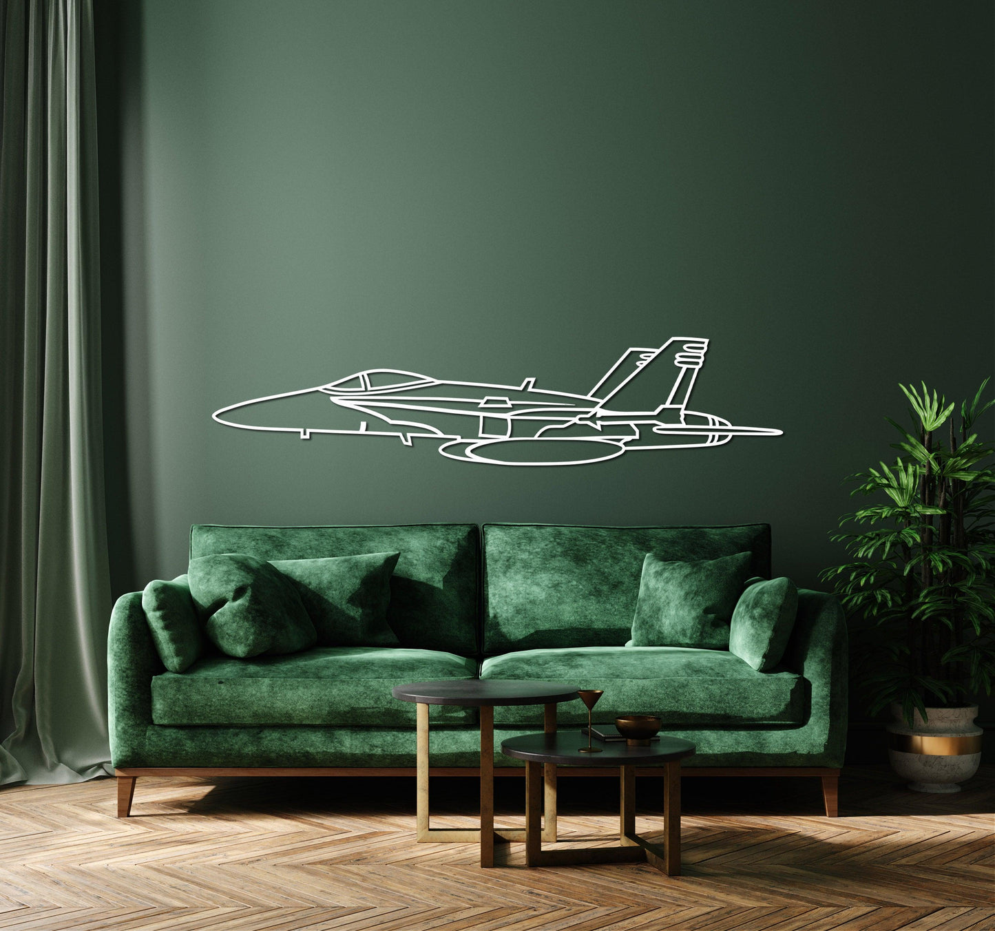 F-18 Hornet Metal Aircraft Silhouette Wall Art - Artifay Decor