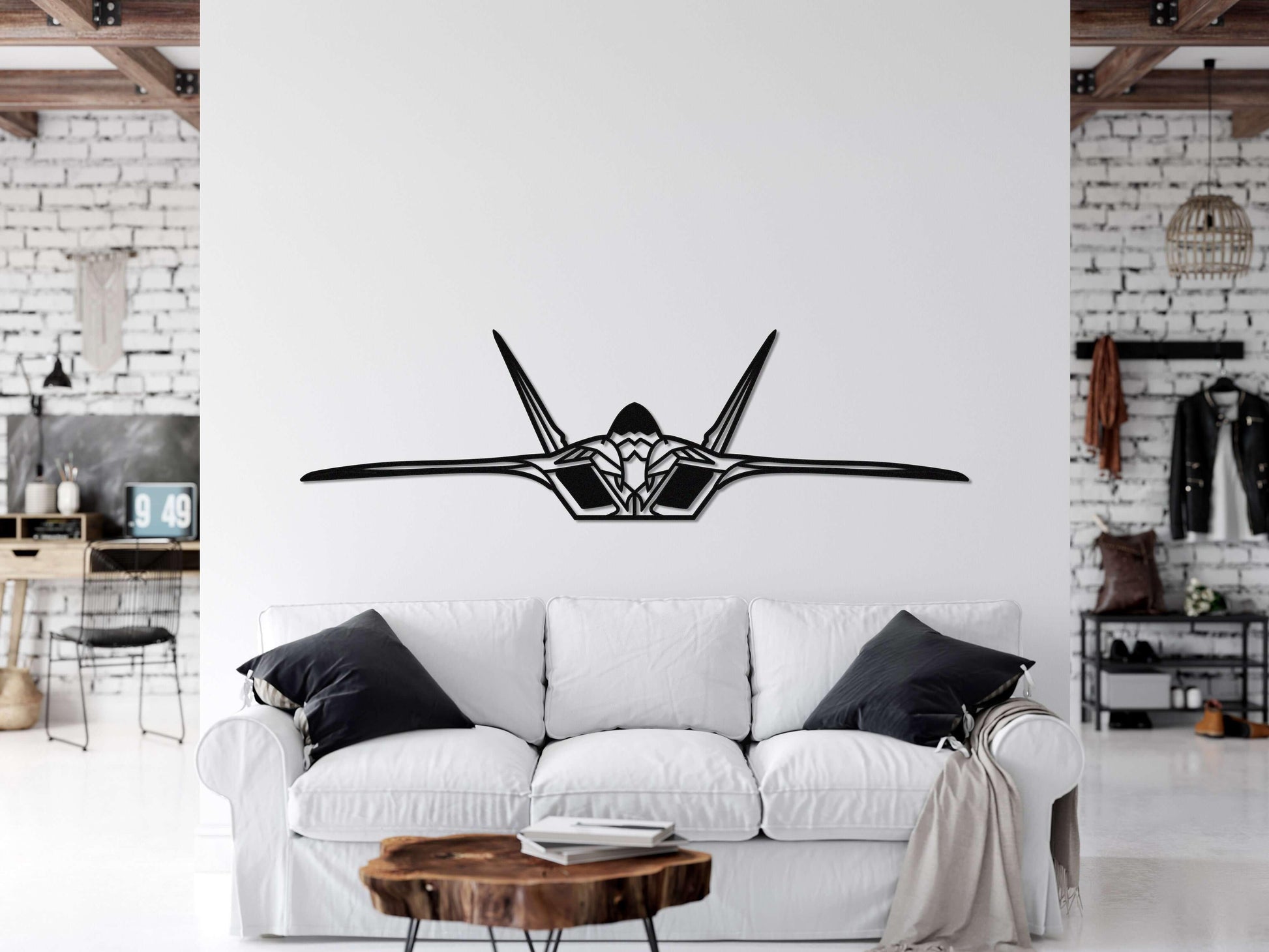 F-22 Raptor Metal Aircraft Silhouette Wall Art - Artifay Decor