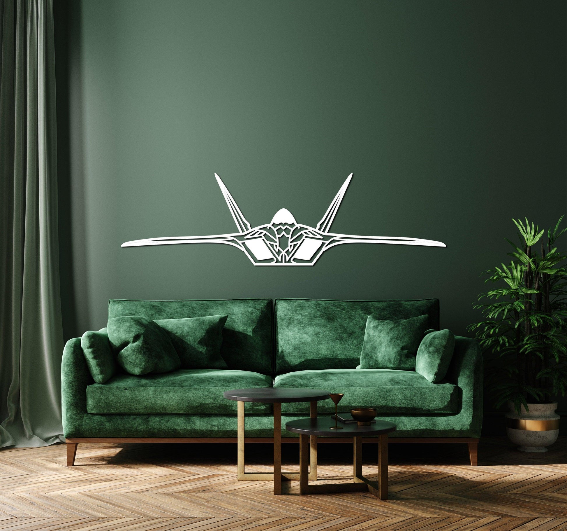 F-22 Raptor Metal Aircraft Silhouette Wall Art - Artifay Decor