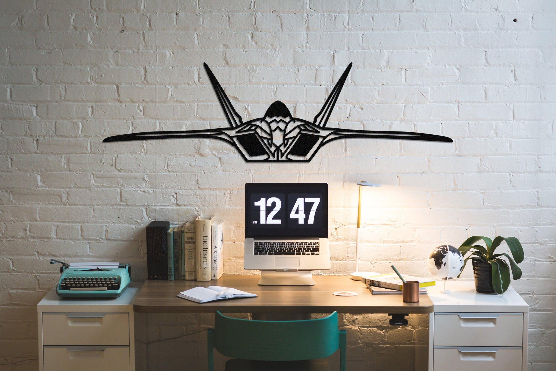 F-22 Raptor Metal Aircraft Silhouette Wall Art - Artifay Decor