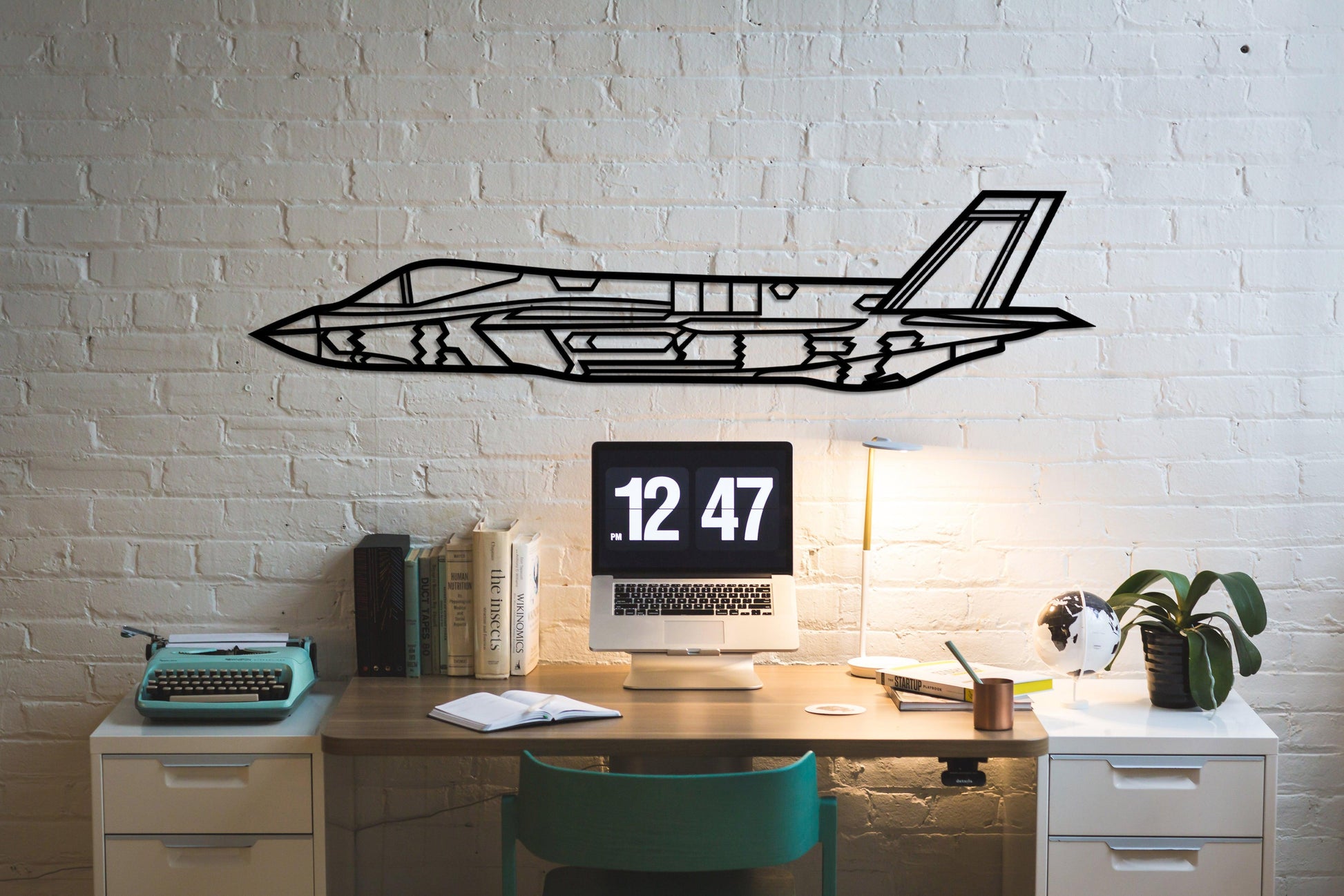 F-35 Metal Aircraft Silhouette Wall Art - Artifay Decor