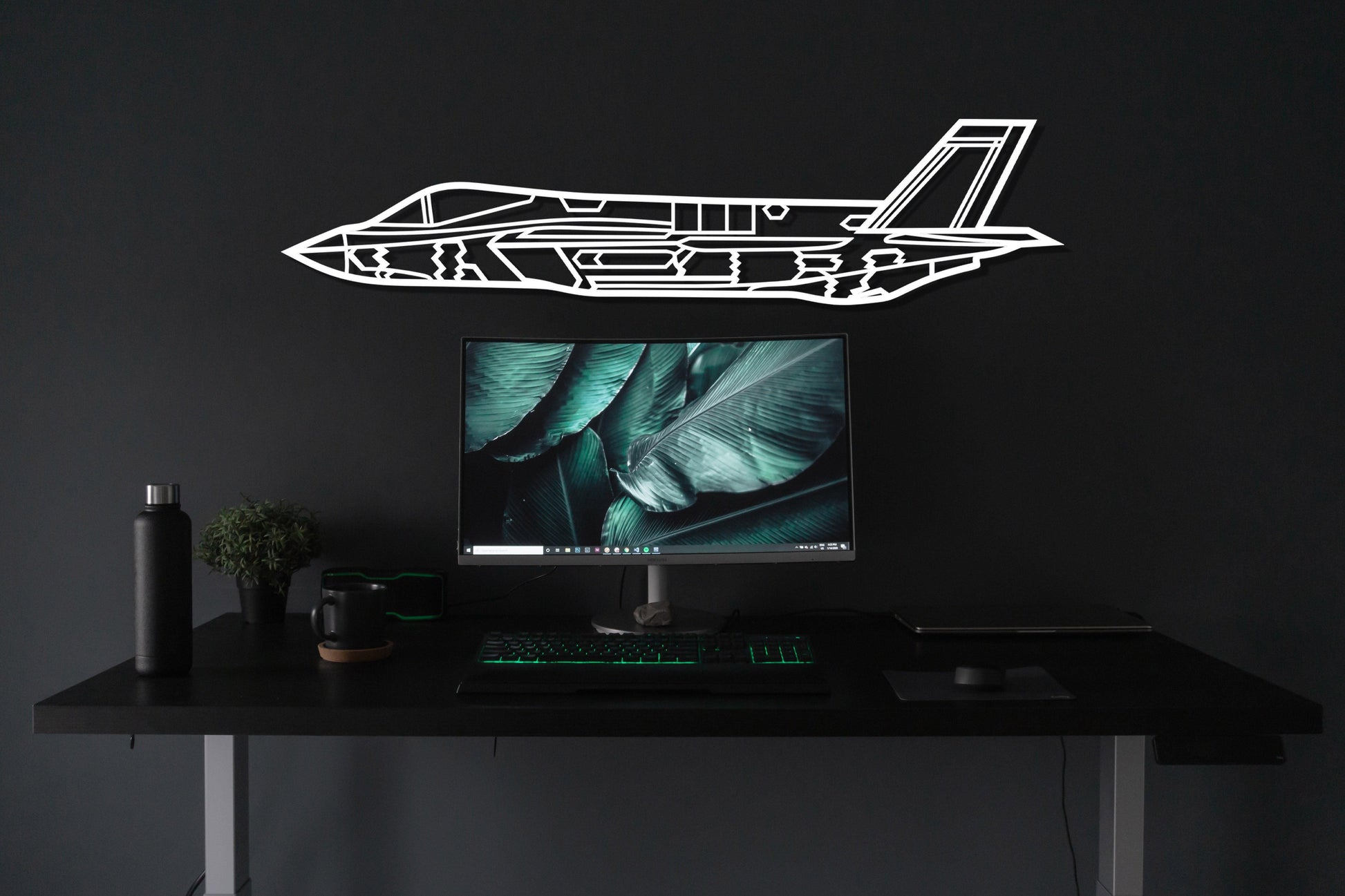 F-35 Metal Aircraft Silhouette Wall Art - Artifay Decor