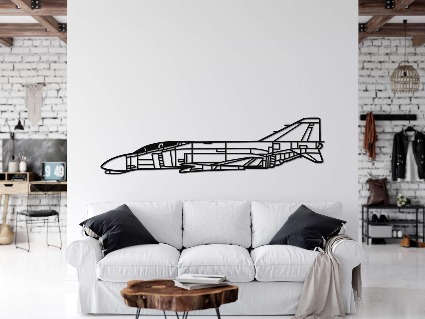 F-4B Phantom Metal Aircraft Silhouette Wall Art - Artifay Decor