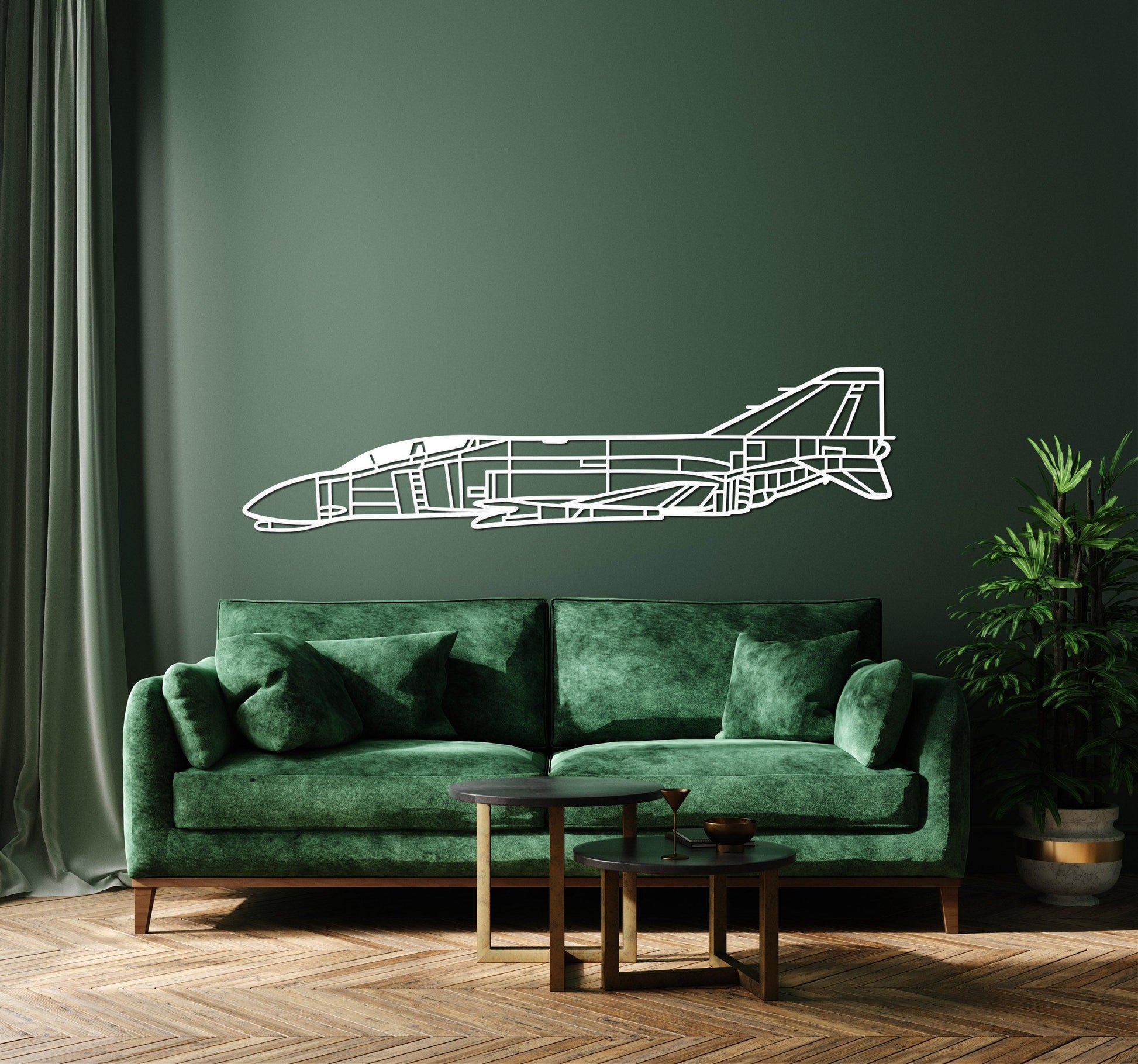 F-4B Phantom Metal Aircraft Silhouette Wall Art - Artifay Decor