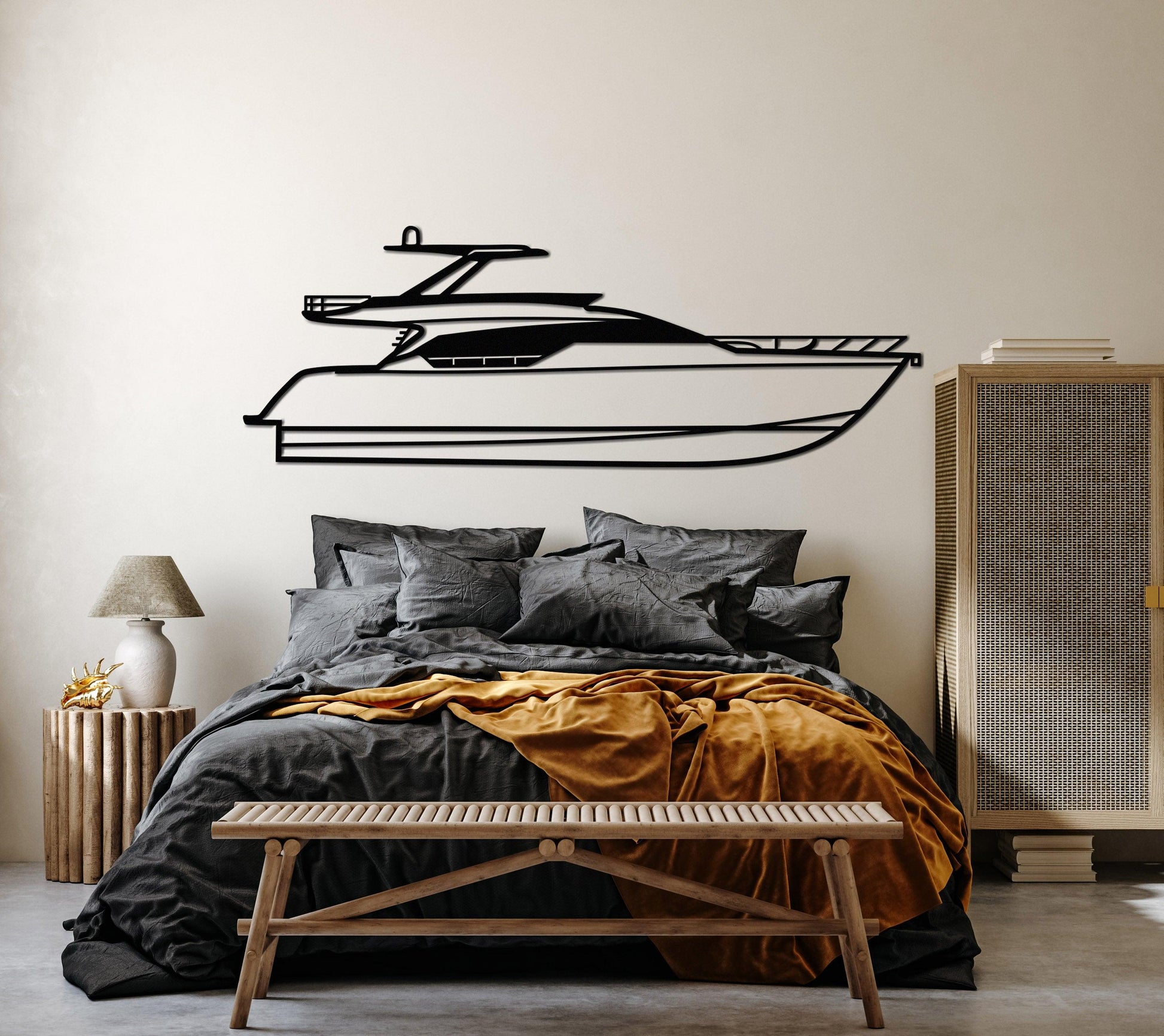 Ferretti Metal Yacht Silhouette - Artifay Decor