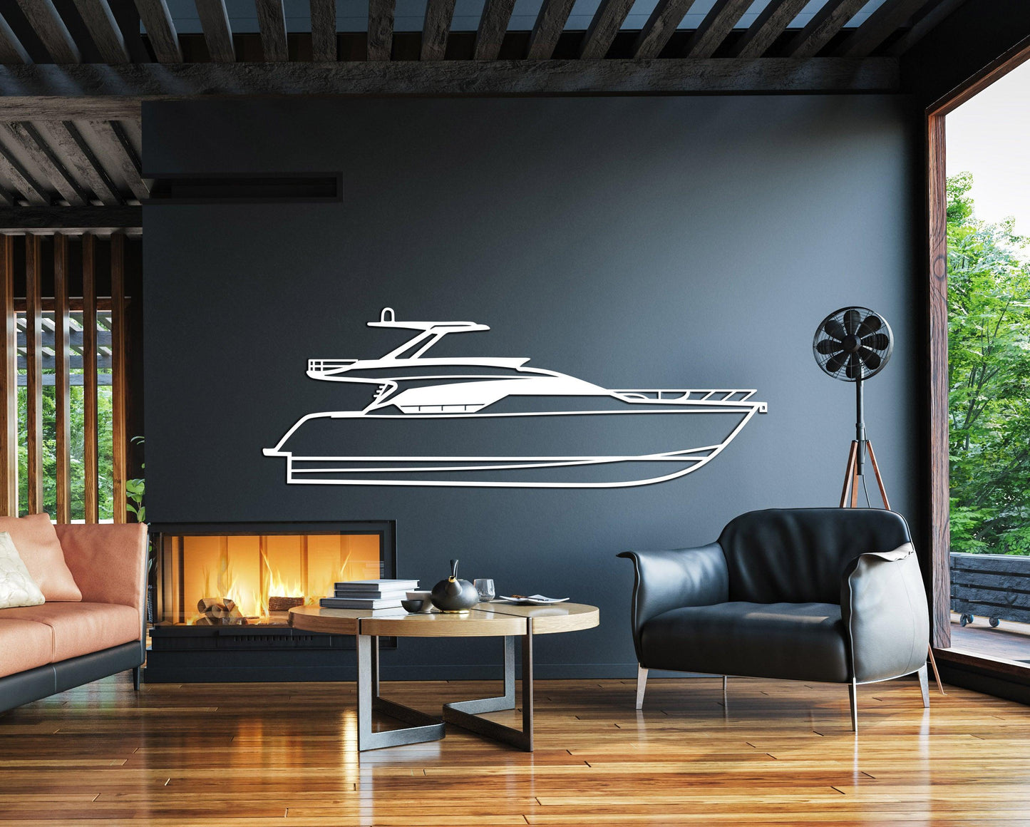 Ferretti Metal Yacht Silhouette - Artifay Decor