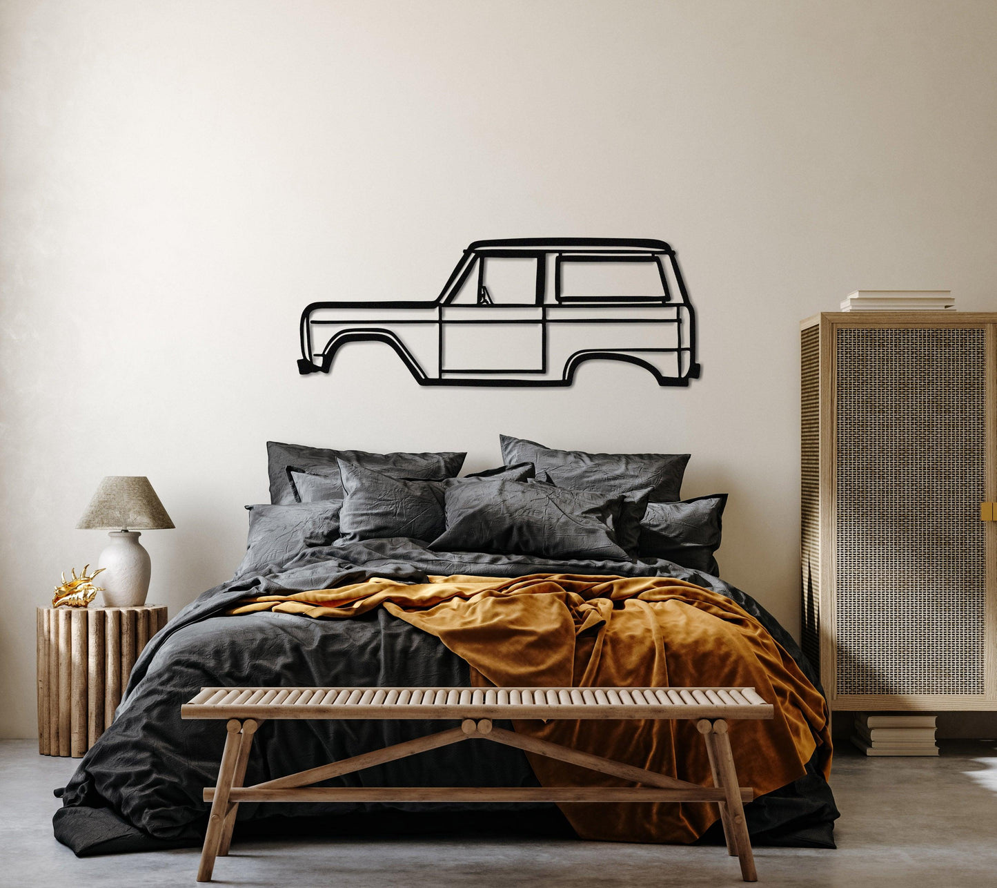 Ford Bronco 1972 Metal Car Wall Art - Artifay Decor