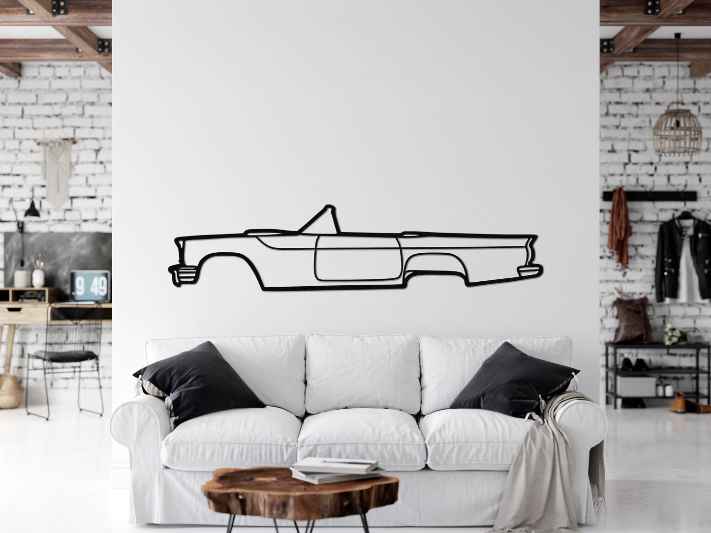 Ford Thunderbird 1957 Metal Car Wall Art - Artifay Decor