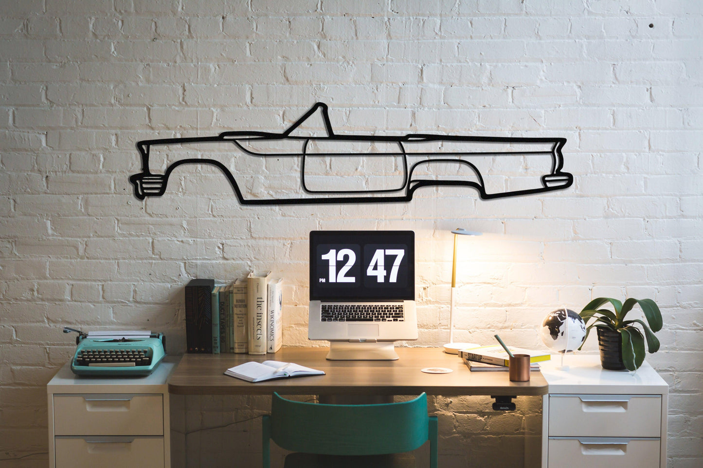 Ford Thunderbird 1957 Metal Car Wall Art - Artifay Decor