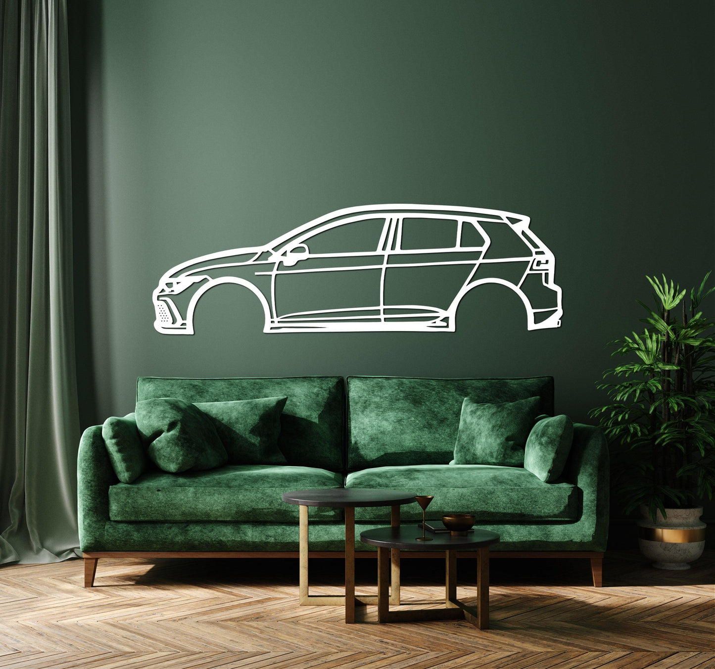 Golf GTI Silhouette Metal Car Wall Art - Artifay Decor