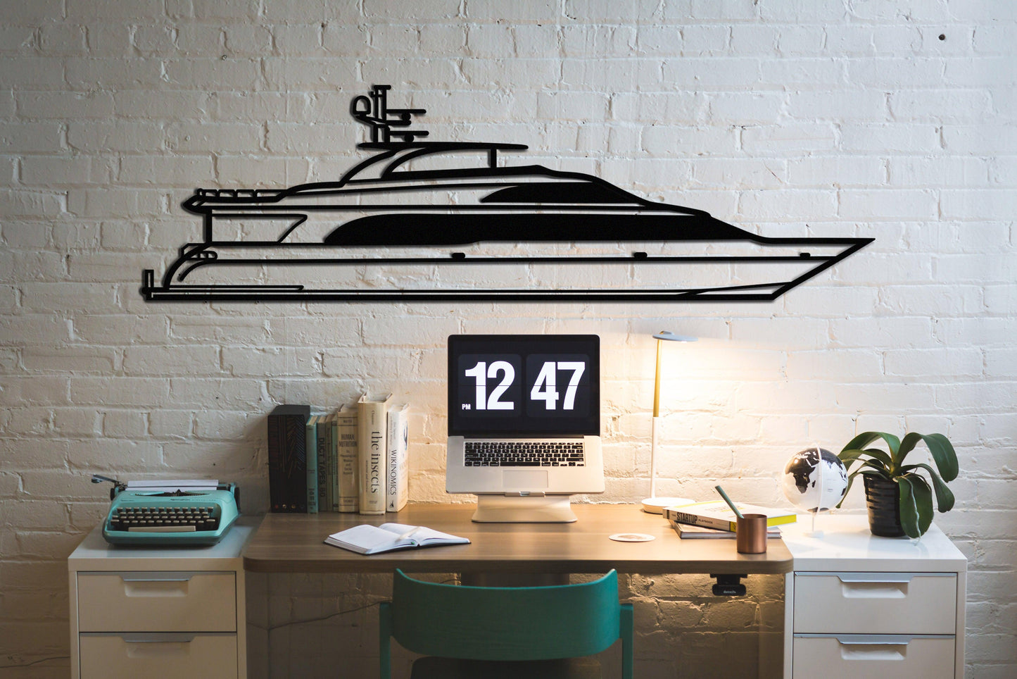 Hargrave 125 Metal Yacht Silhouette Wall Art - Artifay Decor